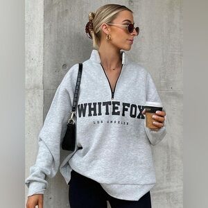 WHITEFOX Los Angeles Gray Half-Zip Sweatshirt